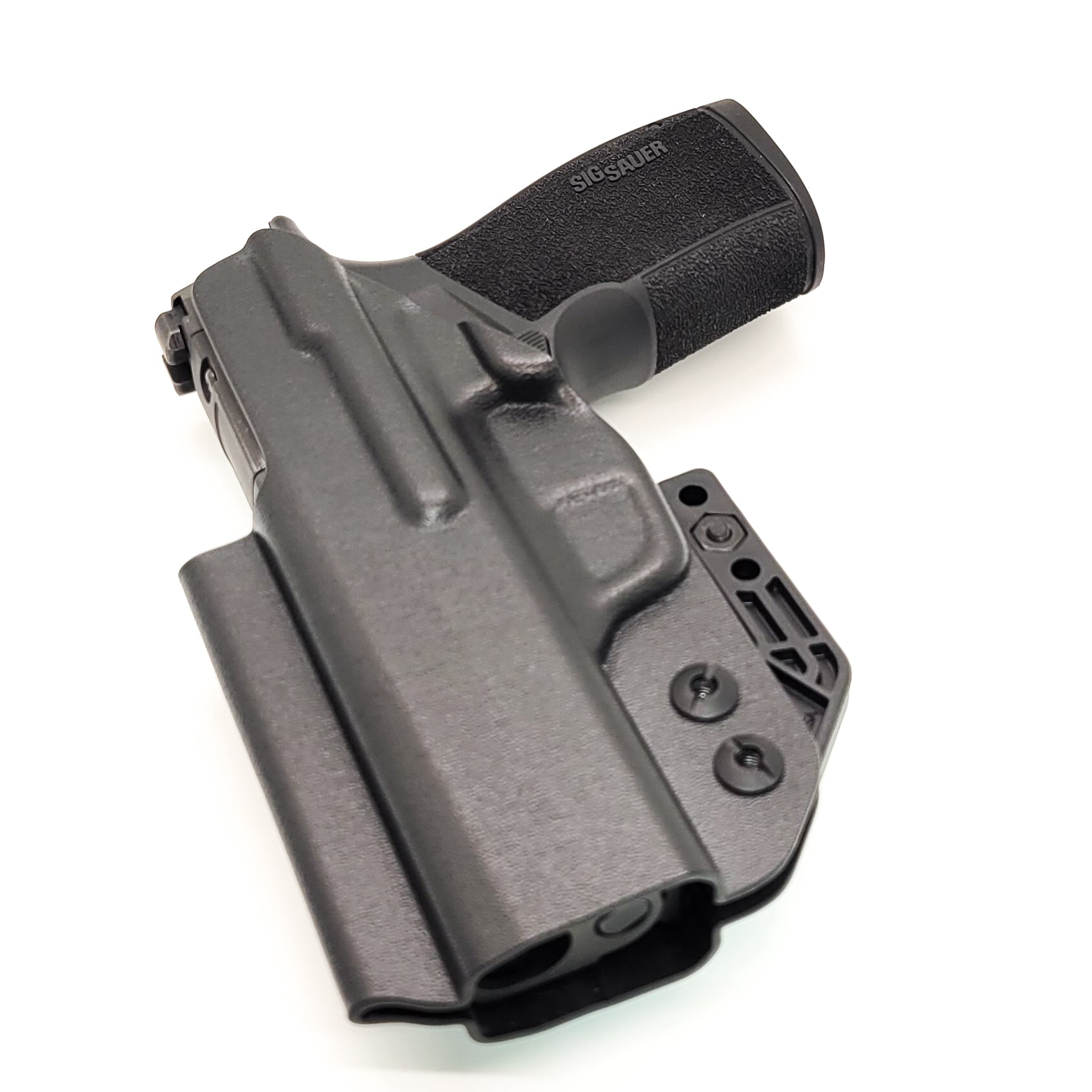 For the 2023 best Inside Waistband IWB AIWB Kydex Holster designed to fit the Sig Sauer P365-XMACRO COMP, P365-XMACRO, P365-XMACRO TACOPS, and P365-XMACRO COMP ROMEOZERO ELITE handgun, shop Four Brothers Holsters.  Full sweat guard, adjustable retention. Open muzzle for threaded barrel and cleared for red dot sights. 