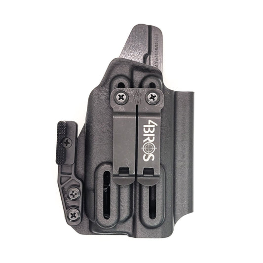 For the best, most comfortable, IWB AIWB Inside Waistband Kydex Holster designed to fit the Sig Sauer P365-XMACRO COMP with Streamlight TLR-7 or TLR-7A, shop Four Brothers Holsters.  Full sweat guard, adjustable retention. Made in the USA. Open muzzle for threaded barrels, cleared for red dot sights.