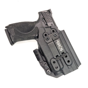 Best Inside Waistband IWB AIWB Kydex Holster designed to fit the Smith & Wesson M&P Compact 9mm 4" pistols with the Streamlight TLR-7 or TLR-7A light mounted to the pistol. Full sweat guard, adjustable retention, minimal material & smooth edges to reduce printing. Cleared for red dot sights. Proudly made in the USA. 