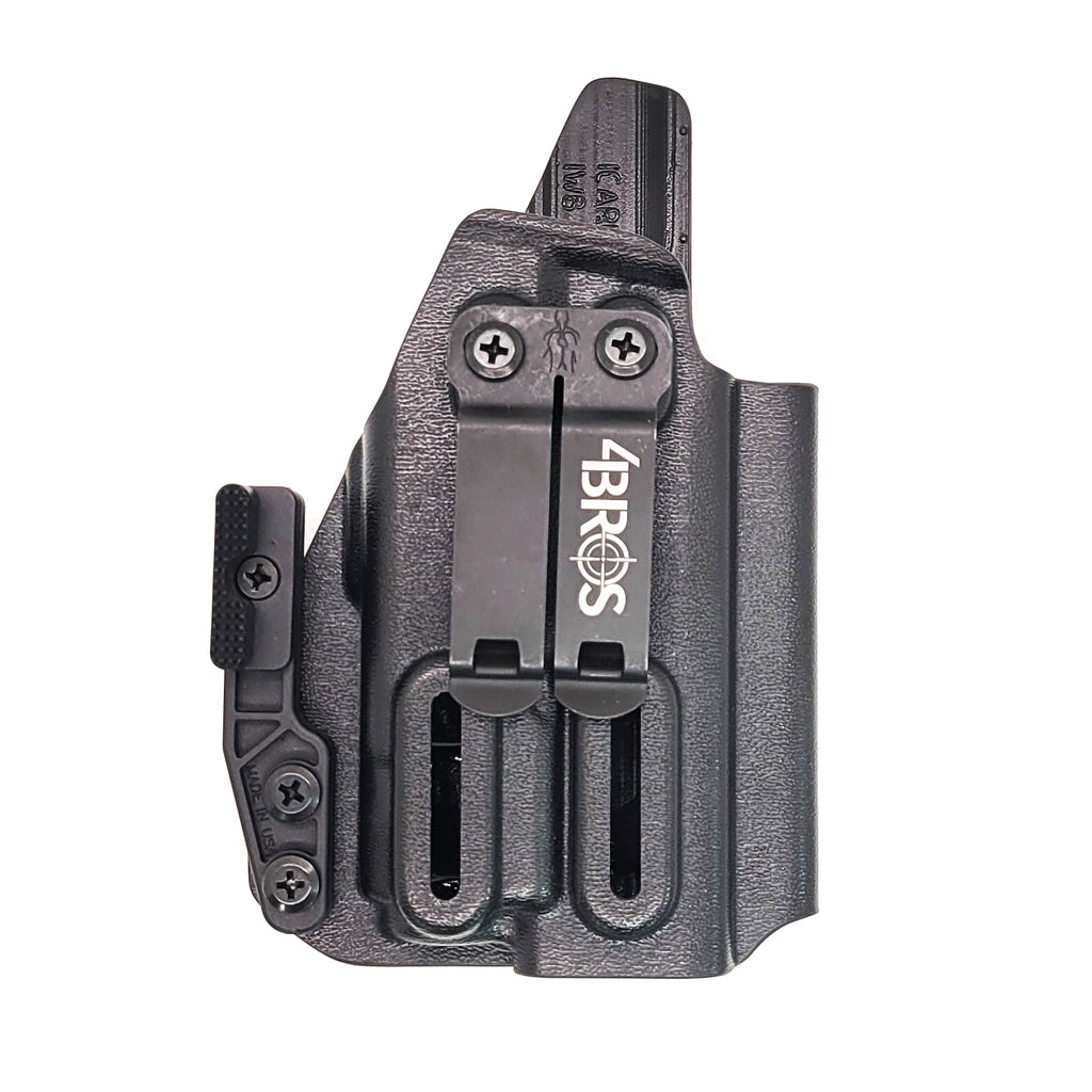 For the best concealed IWB AIWB Inside Waistband Holster designed to fit the Sig Sauer P365-XMACRO with the Icarus Precision A.C.E. 365 "X" MACRO Grip Module and the Streamlight TLR-7A or TLR-7, shop Four Brothers Holsters. Full sweat guard, Open muzzle for threaded barrels, cut for red dot sights. MACRO TLR7 TLR 7