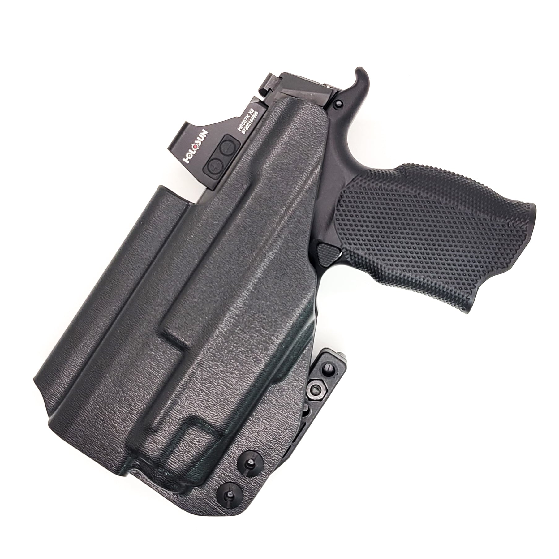 For the best concealed IWB AIWB Inside Waistband Holster designed to fit the Sig Sauer P365-XMACRO with the Icarus Precision A.C.E. 365 "X" MACRO Grip Module and the Streamlight TLR-7A or TLR-7, shop Four Brothers Holsters. Full sweat guard, Open muzzle for threaded barrels, cut for red dot sights. MACRO TLR7 TLR 7