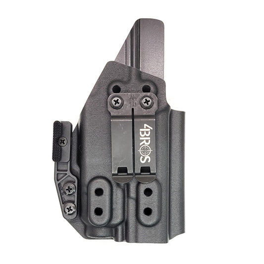 For the best concealed carry Inside Waistband IWB AIWB Holster designed to fit the Walther PDP 4" Full-Size & Compact pistol with Streamlight TLR-7A or TLR-7 on the firearm, shop Four Brothers Holsters. Cut for red dot sight, full sweat guard, adjustable retention & open muzzle for threaded barrels & compensators.