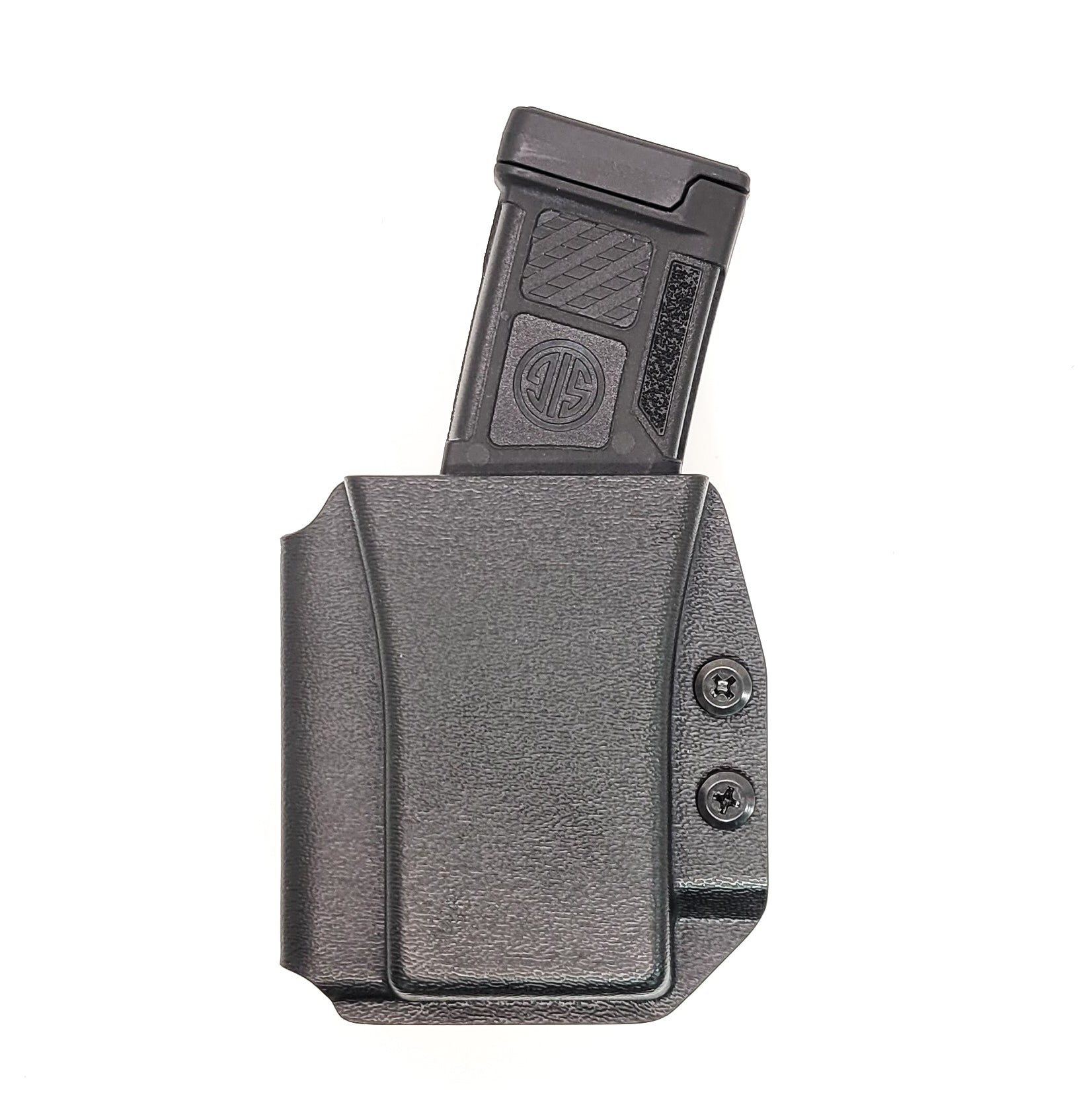 For the best OWB Sig Sauer MPX Magazine carrier of 2023, look no further than Four Brothers Inc.! Our MPX magazine holster is the perfect accessory for keeping your extra magazines secure and easily accessible. Keywords: competition, magazine holster, bullets forward, bullets back, range day, everyday carry, firearms.