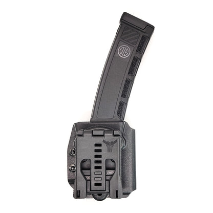 For the best OWB Sig Sauer MPX Magazine carrier of 2023, look no further than Four Brothers Inc.! Our MPX magazine holster is the perfect accessory for keeping your extra magazines secure and easily accessible. Keywords: competition, magazine holster, bullets forward, bullets back, range day, everyday carry, firearms.