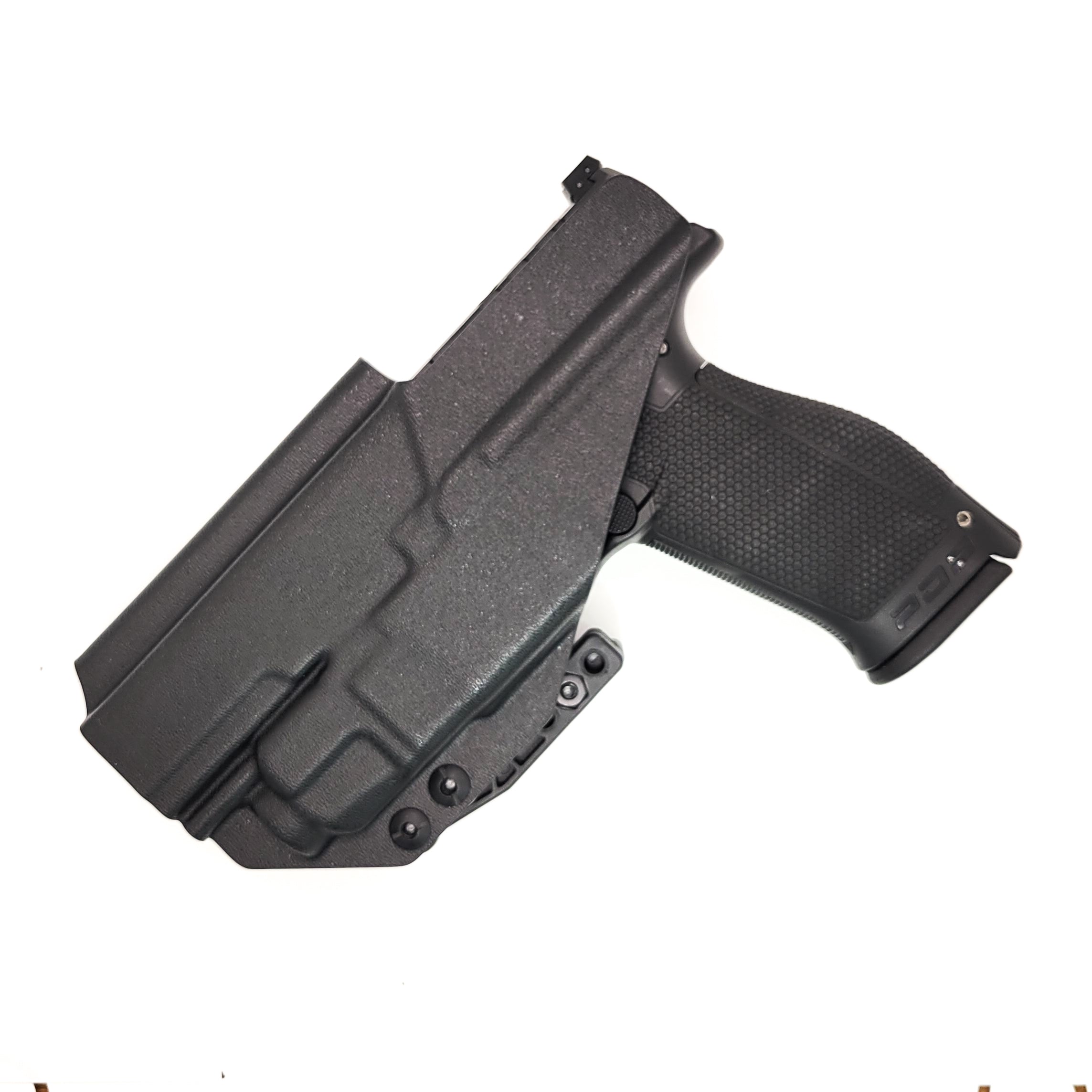 For the best concealed carry Inside Waistband IWB AIWB Holster designed to fit the Walther PDP Pro SD Compact 4.6" pistol with a 4" slide and 4.6" threaded barrel and Streamlight TLR-7A or TLR-7 mounted on the firearm, shop Four Brothers Holsters. Cut for red dot sight, full sweat guard, adjustable retention & open muzzle.  