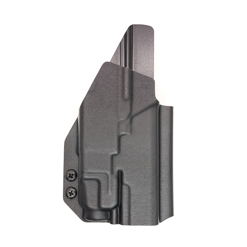 For the best Outside Waistband Taco Style Holster designed to fit the Walther PDP Compact 4" pistol with the Streamlight TLR-7A or TLR-7 mounted on the firearm, shop Four Brothers Holsters. Cut for red dot sight, full sweat guard, adjustable retention & open muzzle for threaded barrels & compensators. 