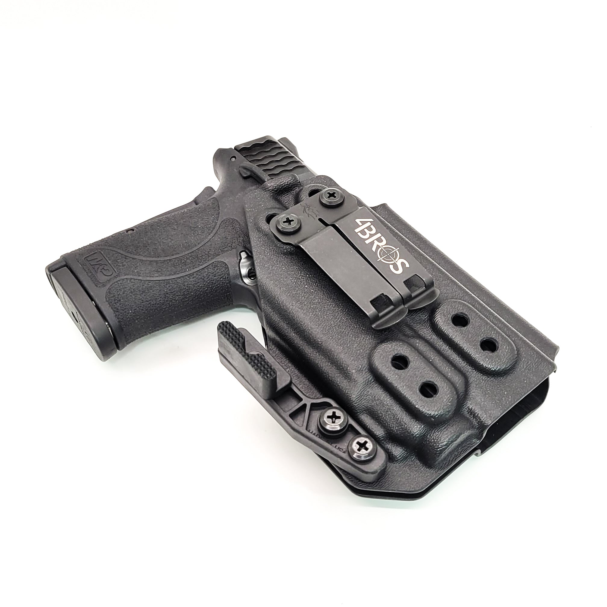 For the best Inside Waistband IWB AIWB holster designed to fit the Smith & Wesson M&P 9 Shield EZ with Streamlight TLR-8 or TLR-8A weapon-mounted light, shop 4Bros. Full Sweat guard Adjustable Retention minimal material and smooth edges to reduce printing Thermoplastic Kydex for durability 9EZ EZ9 S&W Easy 9 TLR8 TLR8A