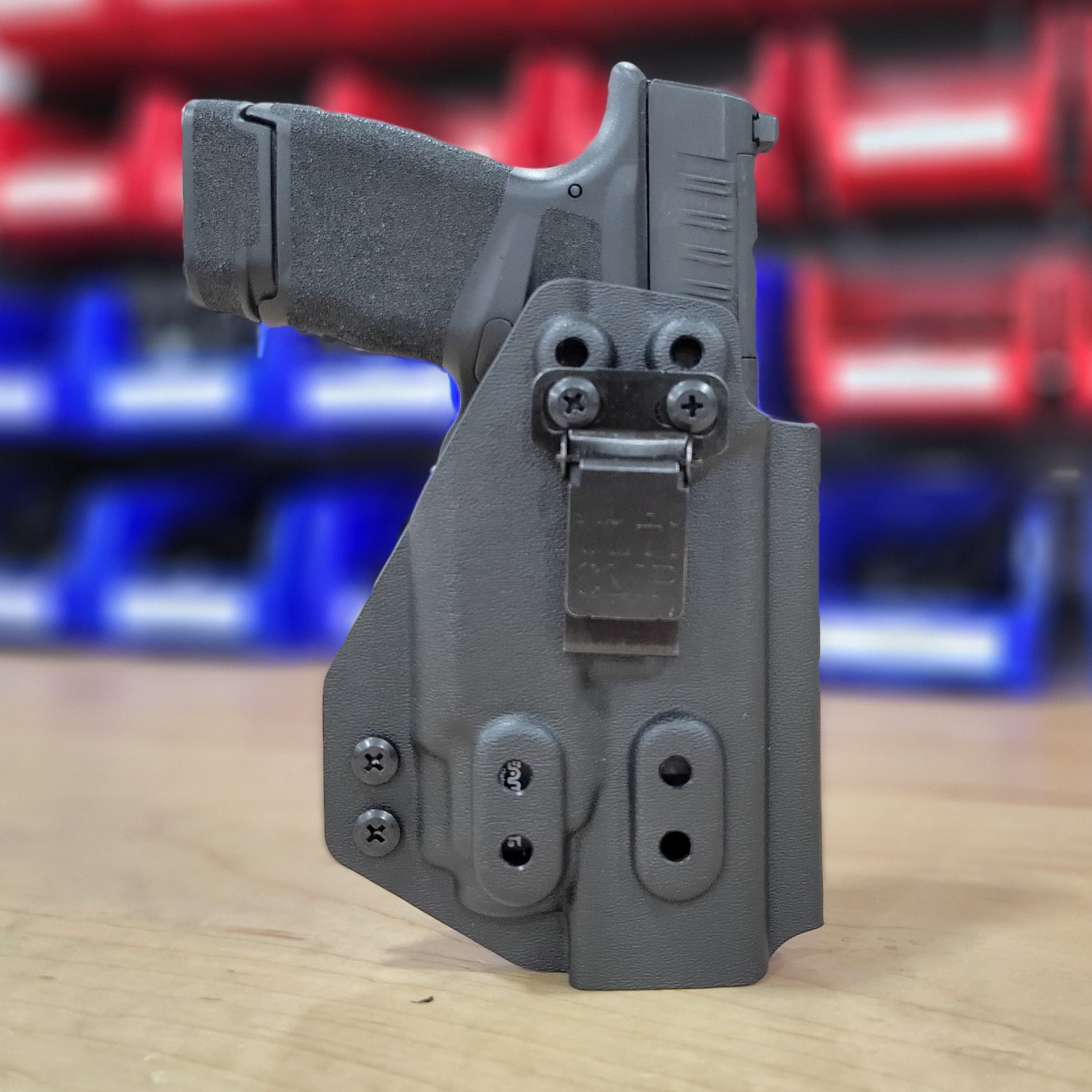 For the best, IWB AIWB Inside Waistband Kydex Holster designed to fit the Springfield Hellcat Mico Compact or Hellcat RDP pistol with Streamlight TLR-8 Sub, shop Four Brothers Holsters.  Full sweat guard, adjustable retention, open muzzle for threaded barrels cleared and for red dot sights. Made in the USA. 