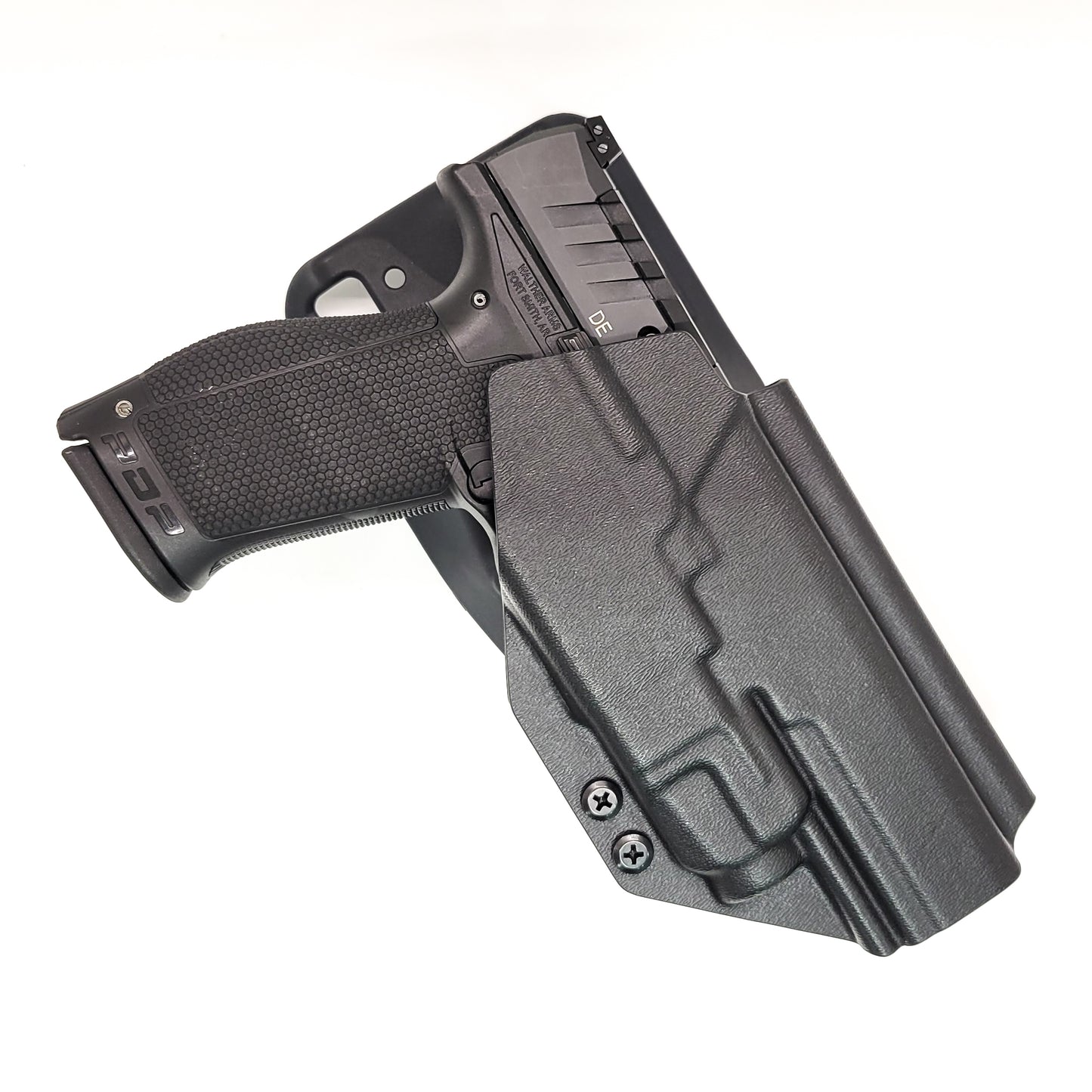 For the best outside waistband OWB Kydex duty or competition style holster designed to fit the Walther PDP 5" Full-Size, PDP Compact 5", and PDP Pro SD 4.5" pistols with the Streamlight TLR-7A or TLR-7 mounted on the firearm, shop Four Brothers Holsters. Cut for red dot sights, adjustable retention, and open muzzle for threaded barrel or compensator