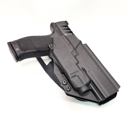 For the best outside waistband OWB Kydex duty or competition style holster designed to fit the Walther PDP 5" Full-Size, PDP Compact 5", and PDP Pro SD 4.5" pistols with the Streamlight TLR-7A or TLR-7 mounted on the firearm, shop Four Brothers Holsters. Cut for red dot sights, adjustable retention, and open muzzle for threaded barrel or compensator