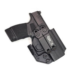 For the best, IWB AIWB Inside Waistband Holster designed to fit the Springfield Armory Hellcat, shop Four Brothers Holsters. Designed to accommodate a red dot sight mounted to the pistol. Full sweat guard, adjustable retention, minimal material, and smooth edges to reduce printing. Proudly made in the USA. 