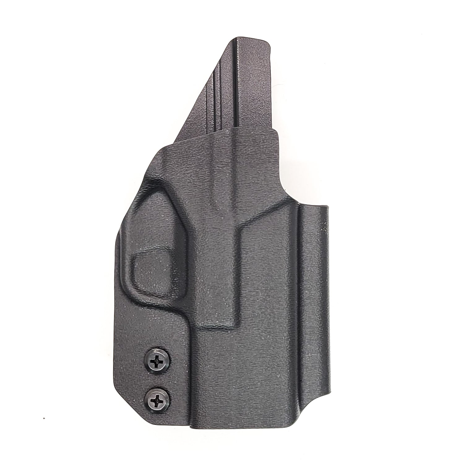 For the best OWB Outside Waistband Holster designed to fit the Springfield Armory Hellcat, shop Four Brothers Holters. Cleared for a red dot sight mounted to the pistol. Full sweat guard, adjustable retention, minimal material, and smooth edges to reduce printing. Proudly made in the USA.