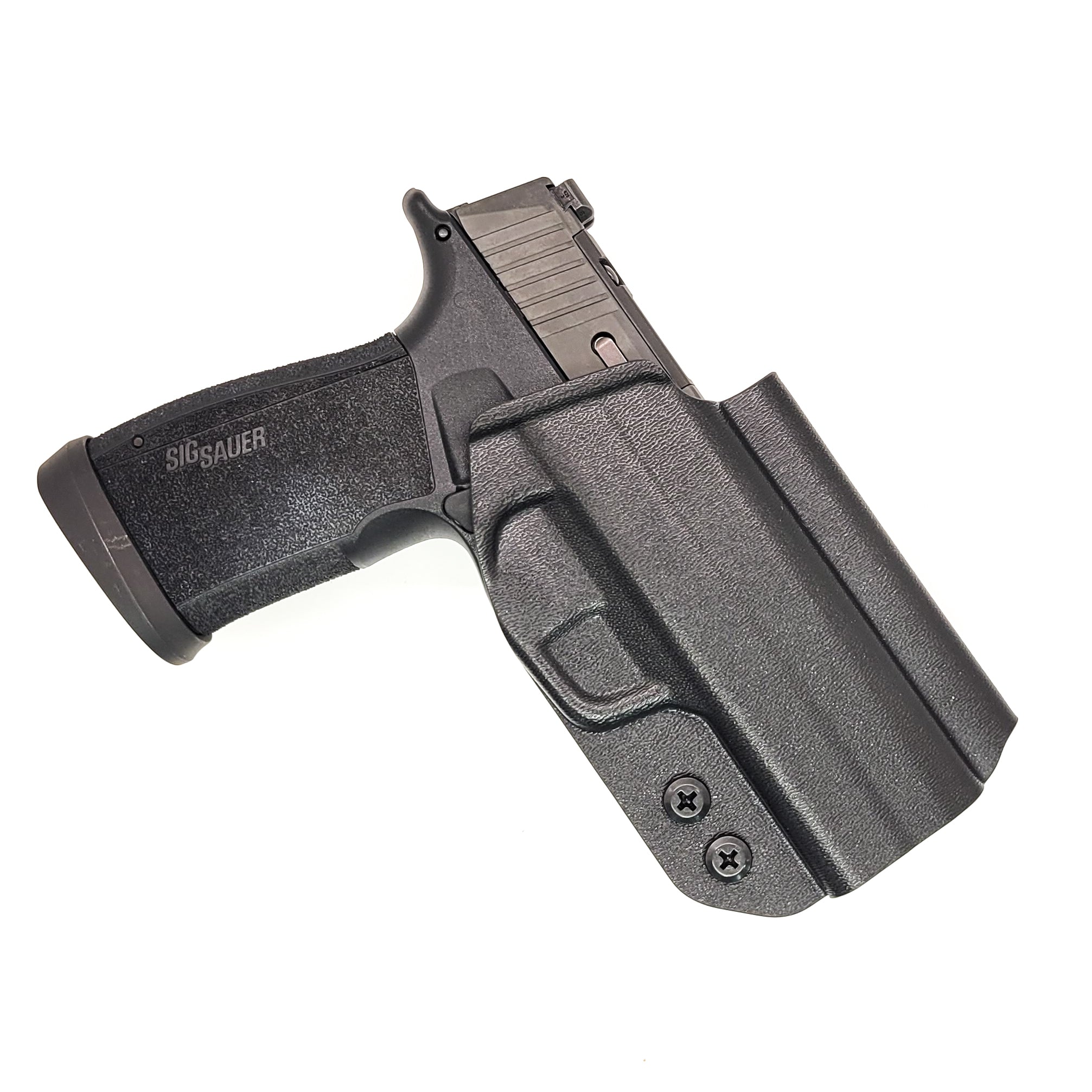 For the best, Outside Waistband OWB Kydex Holster designed to fit the Sig Sauer P365-XMACRO TACOPS, P365-XMACRO COMP, P365-XMACRO, and P365-XMACRO COMP ROMEOZERO ELITE handgun, shop Four Brothers Holsters. Made in USA. Full sweat guard, adjustable retention. Open muzzle for threaded barrels, cleared for red dot sights