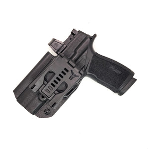 For the best, Outside Waistband OWB Kydex Holster designed to fit the Sig Sauer P365-XMACRO COMP ROMEOZERO ELITE, P365-XMACRO COMP, P365-XMACRO TACOPS, and P365-XMACRO handgun, shop Four Brothers Holsters. Made in USA. Full sweat guard, adjustable retention. Open muzzle for threaded barrels, cleared for red dot sights