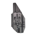 For the best, OWB Outside Waistband Taco Style Holster designed to fit the Glock 19 Gen 5 with the Surefire X300U A or B X300U-A or X300U-B weapon-mounted light, shop Four Brothers Holsters. Adjustable retention, high sweat guard, minimum material for reduced printing. Profiled for red dot sights. Made in the USA.