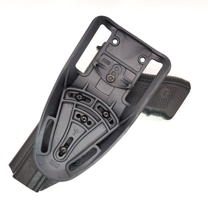 For the best outside waistband OWB duty & competition holster for the Glock 34 Generation Gen 5, shop Four Brothers Holsters.  Glock Gen 3 & 4 22, 17 MOS, Gen 3, 4 & 5 19, 23, 45, full size 40 S&W frame pistols.  The holster is cleared for a red dot sight. Adjustable Retention, molded with .080" Kydex, made in the USA.