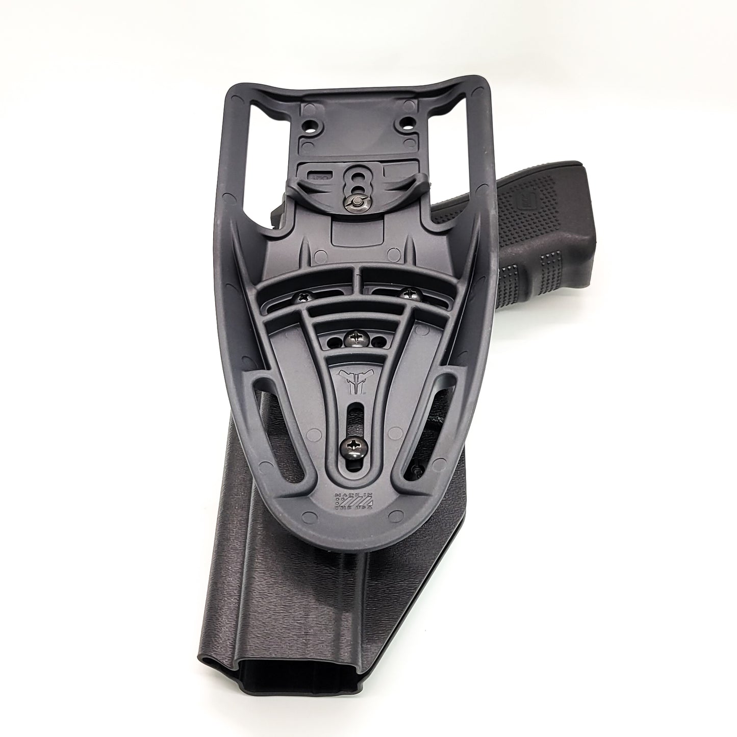 For the best outside waistband OWB duty & competition holster for the Glock 34 Generation Gen 5, shop Four Brothers Holsters.  Glock Gen 3 & 4 22, 17 MOS, Gen 3, 4 & 5 19, 23, 45, full size 40 S&W frame pistols.  The holster is cleared for a red dot sight. Adjustable Retention, molded with .080" Kydex, made in the USA.