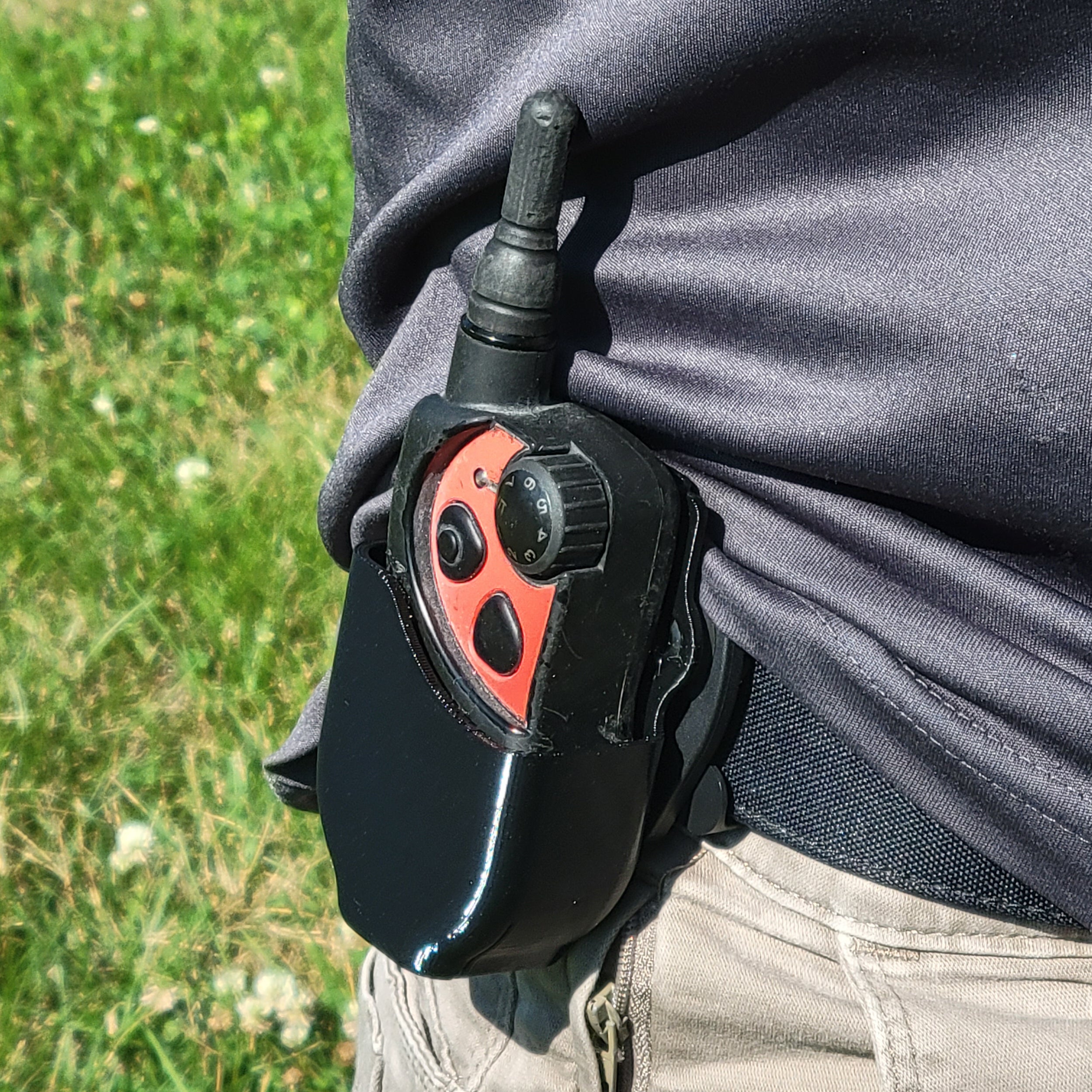 For the best, (and cheapest) Sit Means Sit Remote Collar Carrier, shop Four Brothers Holsters. Our 3D-printed Sit Means Sit remote carrier is a simple, low-cost option for dog trainers and dog lovers to carry their remote while working with their canine. The carrier is printed to allow easy access to all buttons.