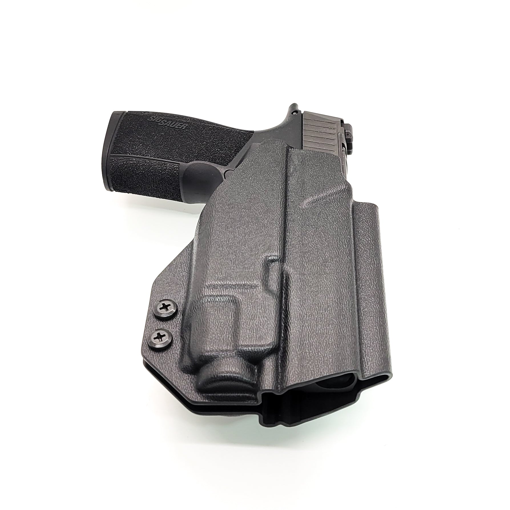 For the best, Outside Waistband OWB Kydex Holster designed for the Sig Sauer P365-XMACRO and Macro Comp with Streamlight TLR-8 A G, shop Four Brothers Holsters. Full sweat guard, adjustable retention, cut for reduced printing. Made in the USA. Open muzzle for threaded barrels, cleared for red dot sights. MACRO