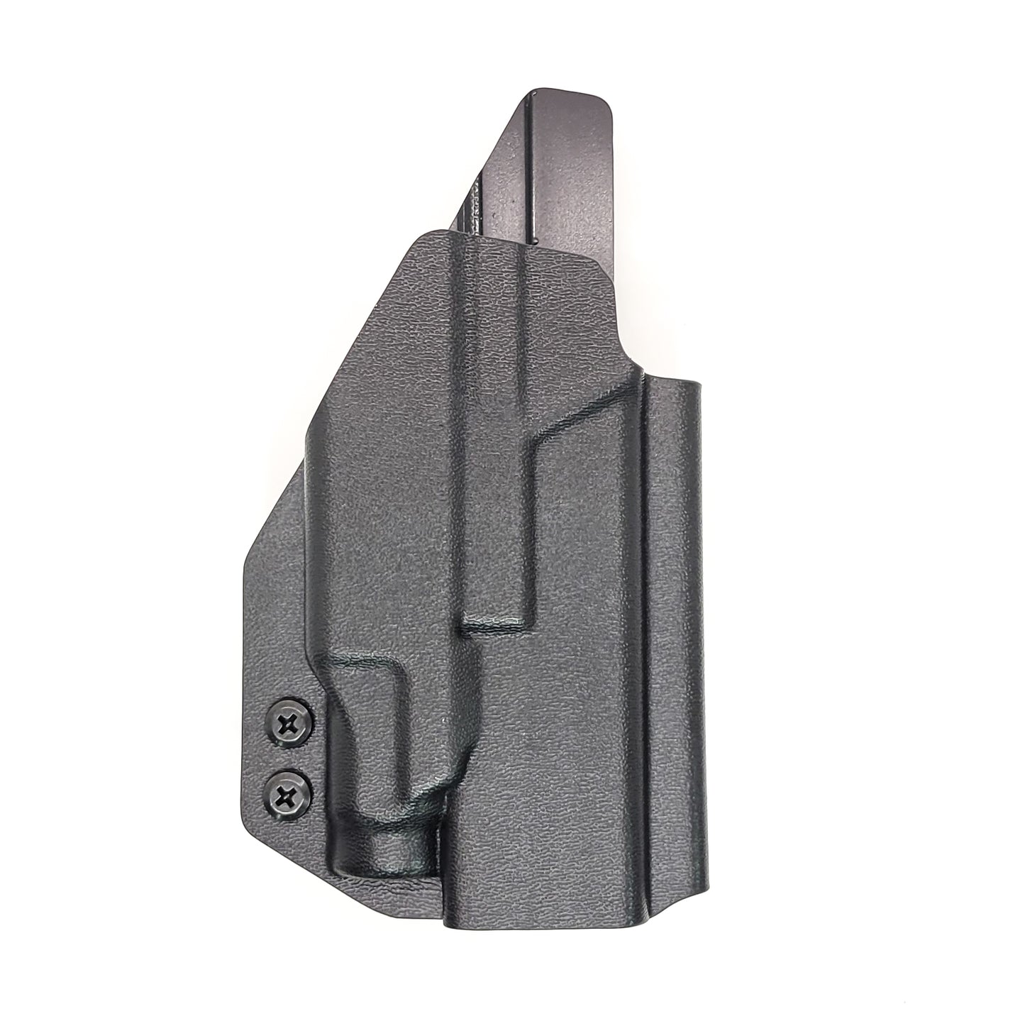 For the best OWB Outside Waistband Holster designed to fit the Springfield Hellcat or Hellcat RDP pistol with the Streamlight TLR-7 Sub SA light mounted to the handgun, shop Four Brothers Holsters. Full sweat guard, adjustable retention, minimal material, and smooth edges to reduce printing. Made in the USA.