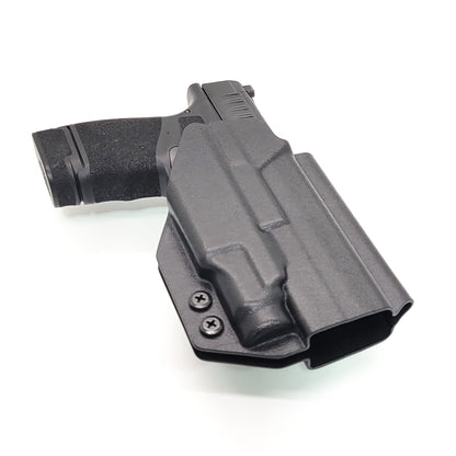 For the best OWB Outside Waistband Holster designed to fit the Springfield Hellcat or Hellcat RDP pistol with the Streamlight TLR-7 Sub SA light mounted to the handgun, shop Four Brothers Holsters. Full sweat guard, adjustable retention, minimal material, and smooth edges to reduce printing. Made in the USA.