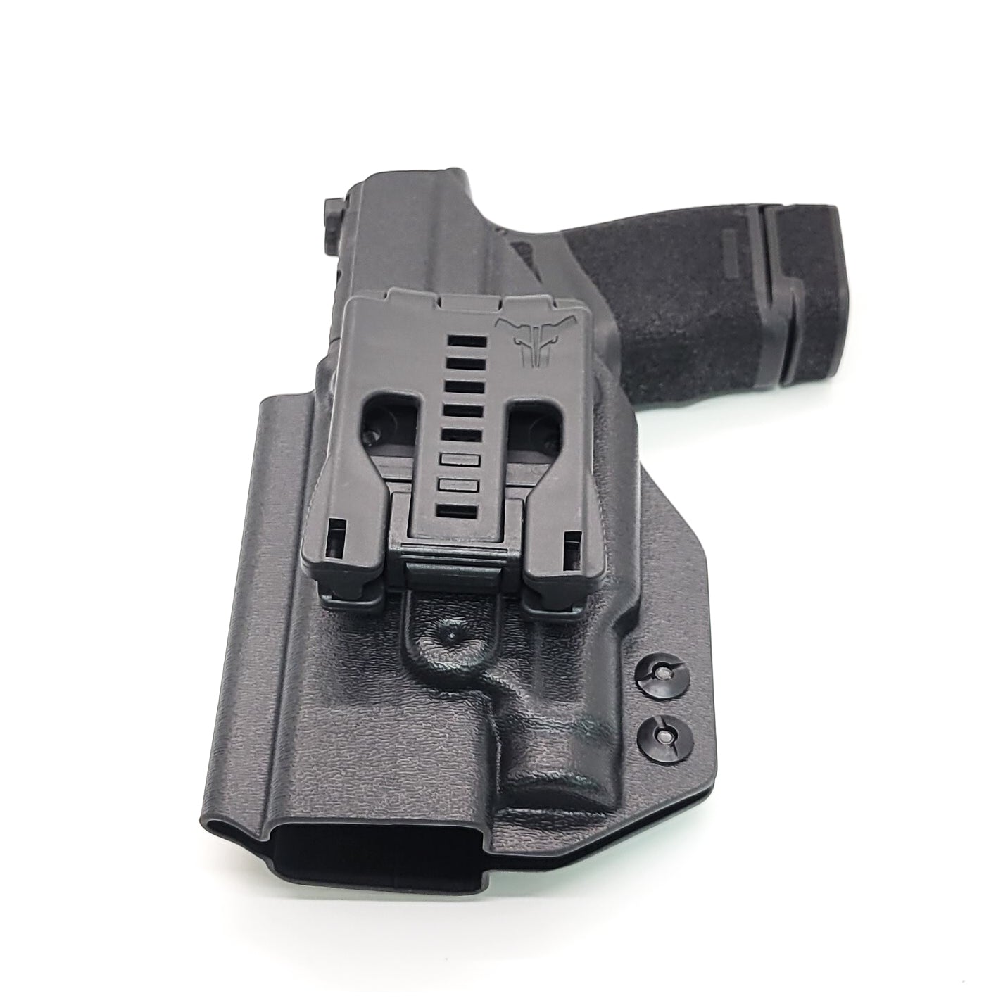 For the best OWB Outside Waistband Holster designed to fit the Springfield Hellcat or Hellcat RDP pistol with the Streamlight TLR-7 Sub SA light mounted to the handgun, shop Four Brothers Holsters. Full sweat guard, adjustable retention, minimal material, and smooth edges to reduce printing. Made in the USA.