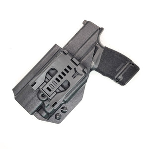 For the best OWB Outside Waistband Holster designed to fit the Springfield Hellcat or Hellcat RDP pistol with the Streamlight TLR-7 Sub SA light mounted to the handgun, shop Four Brothers Holsters. Full sweat guard, adjustable retention, minimal material, and smooth edges to reduce printing. Made in the USA.