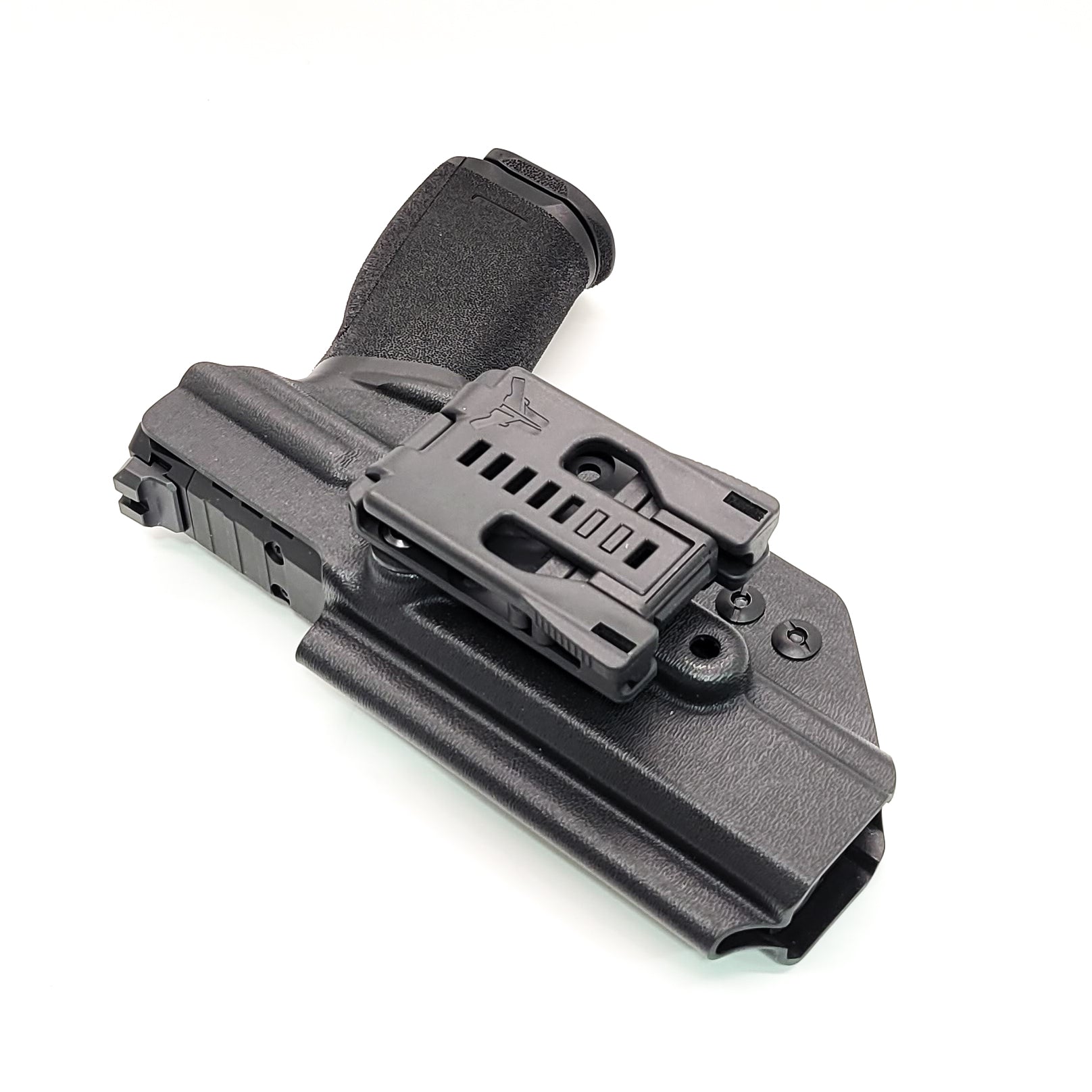 For the best, highest quality, Kydex OWB Outside Waistband Holster designed to fit the Springfield Armory Echelon, shop Four Brothers Holters. Cleared for a red dot sight mounted to the pistol. Full sweat guard, adjustable retention, minimal material, and smooth edges to reduce printing. Proudly made in the USA.