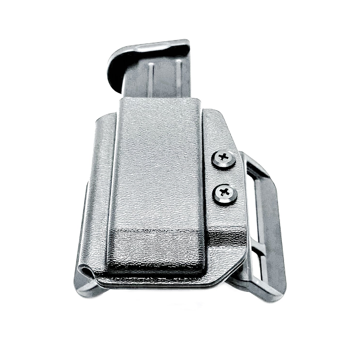 For the best, most comfortable, and rugged Kydex OWB Outside Waistband magazine carrier, holster, or pouch for Rost Martin 9mm shop Four Brothers Holsters.
