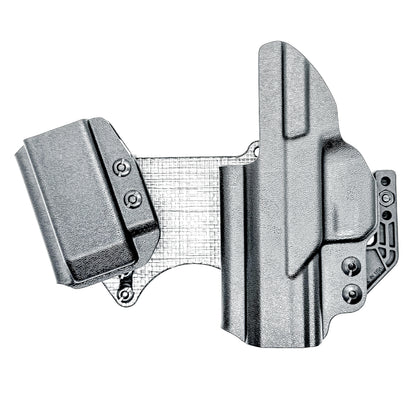 Rost Martin appendix sidecar style IWB holster with adjustable mag carrier. Inside Waistband design for comfort, concealment, and secure retention.