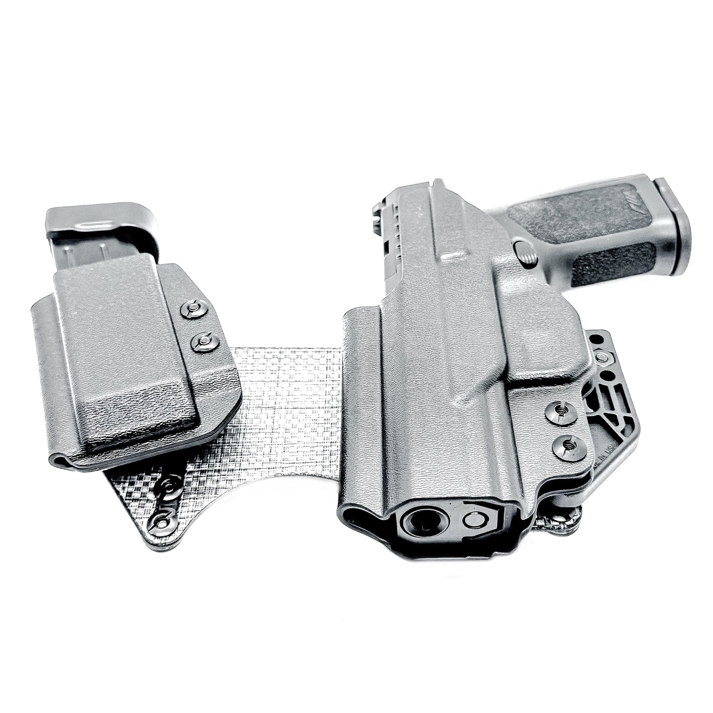 Rost Martin appendix sidecar style IWB holster with adjustable mag carrier. Inside Waistband design for comfort, concealment, and secure retention.