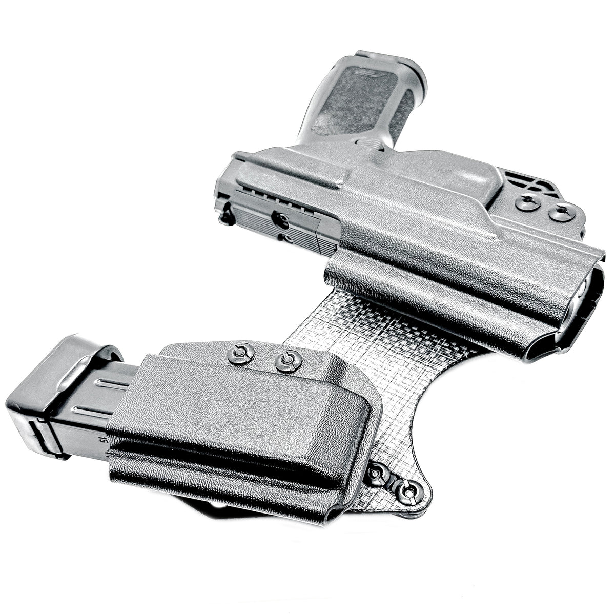 Rost Martin appendix sidecar style IWB holster with adjustable mag carrier. Inside Waistband design for comfort, concealment, and secure retention.