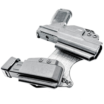 Rost Martin appendix sidecar style IWB holster with adjustable mag carrier. Inside Waistband design for comfort, concealment, and secure retention.