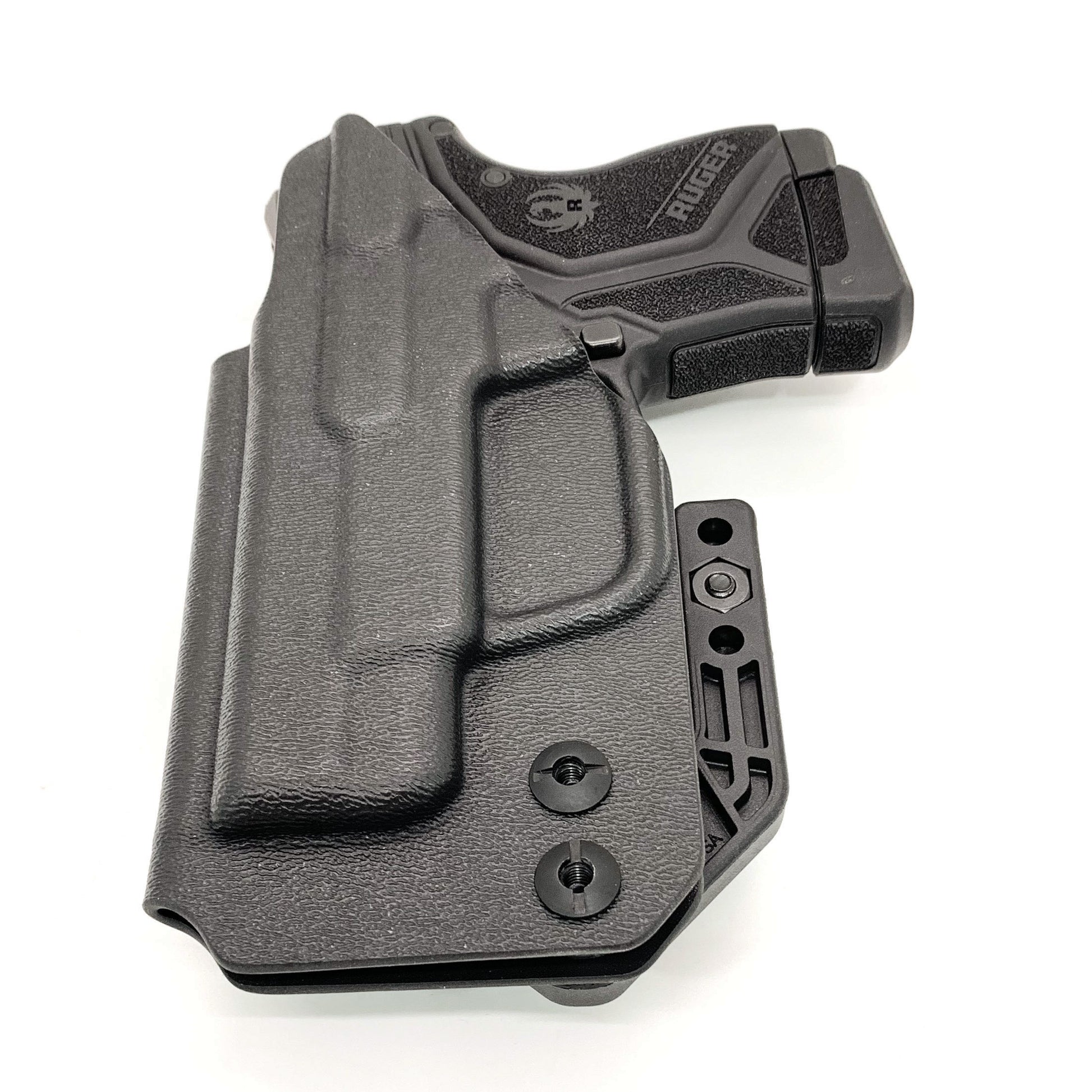 Inside waistband holster designed for the Ruger LCP II pistol Our holsters are vacuum formed with a precision machined mold designed from a CAD model of the actual firearm. Each holster is formed, trimmed, and folded in-house. Final fit and function tests are done with the actual pistol to ensure the holster fits the gun and has the correct amount of retention. The holster's retention is easily adjusted so that the fit can be dialed into your personal preference