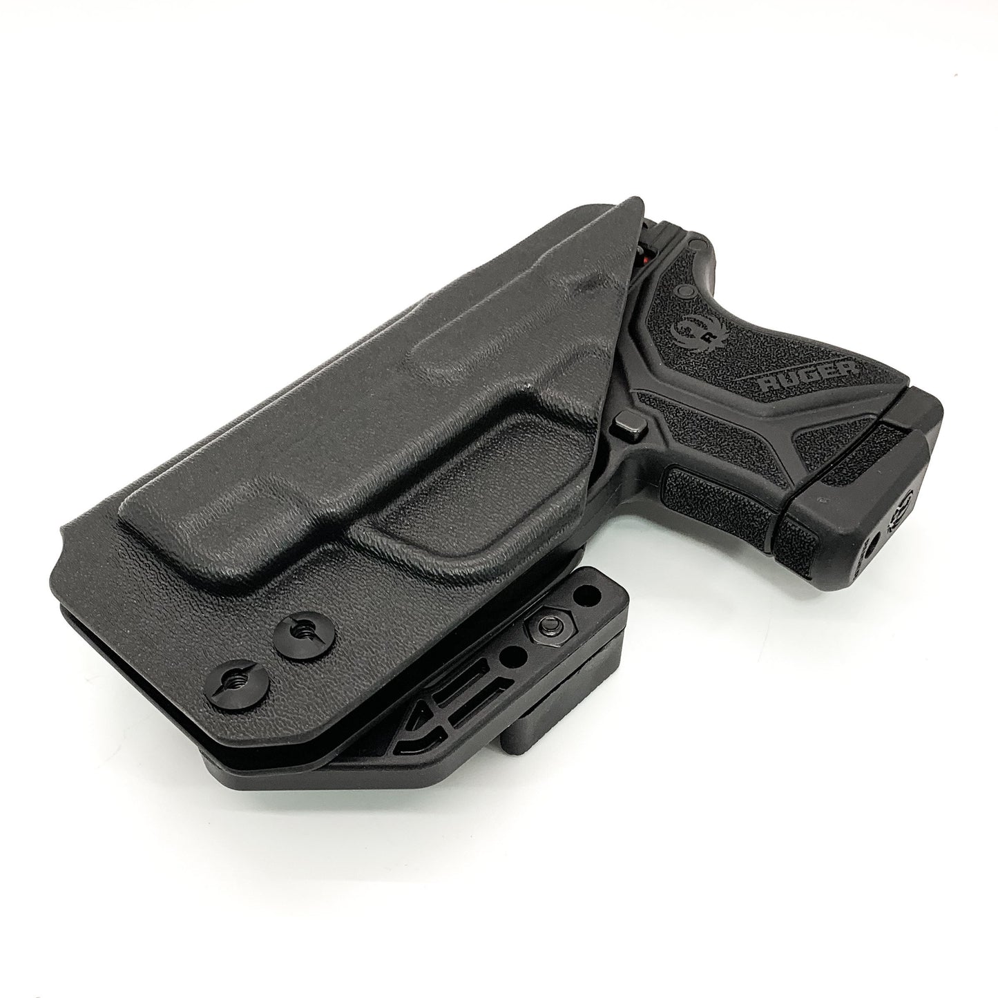 Inside waistband holster designed for the Ruger LCP II pistol Our holsters are vacuum formed with a precision machined mold designed from a CAD model of the actual firearm. Each holster is formed, trimmed, and folded in-house. Final fit and function tests are done with the actual pistol to ensure the holster fits the gun and has the correct amount of retention. The holster's retention is easily adjusted so that the fit can be dialed into your personal preference