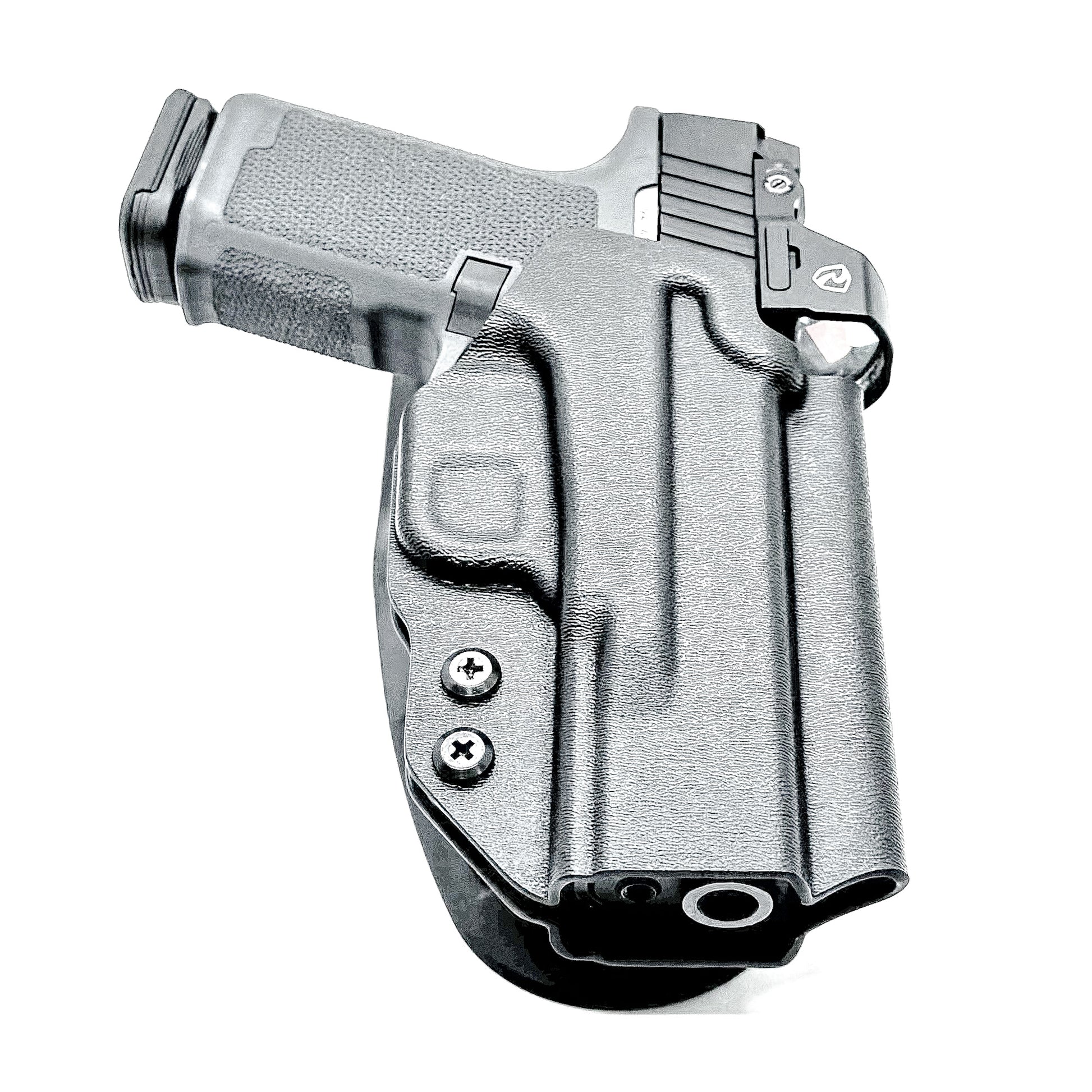 Black Duty & Competition Outside Waistband OWB Holster for the Ruger RXM pistol with a Blade-Tech Duty Drop.