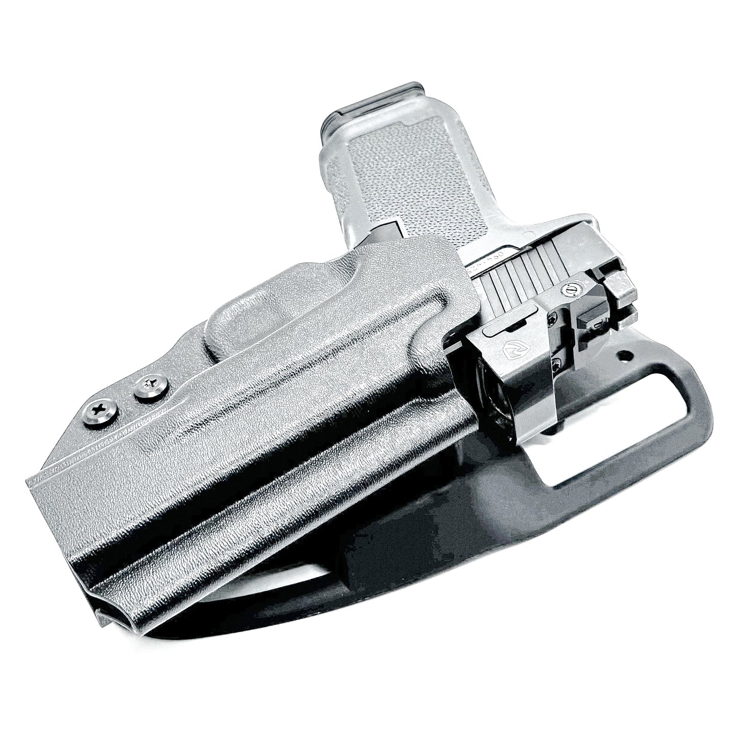 Black Duty & Competition Outside Waistband OWB Holster for the Ruger RXM pistol with a Blade-Tech Duty Drop.