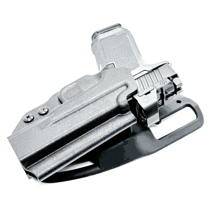 Black Duty & Competition Outside Waistband OWB Holster for the Ruger RXM pistol with a Blade-Tech Duty Drop.