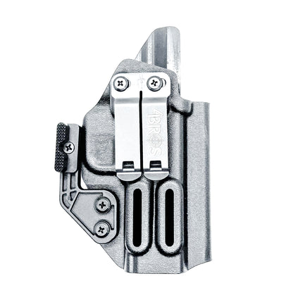 Black Inside Waistband IWB Holster for the Ruger RXM pistol with DCC Monoblock and a modwing.