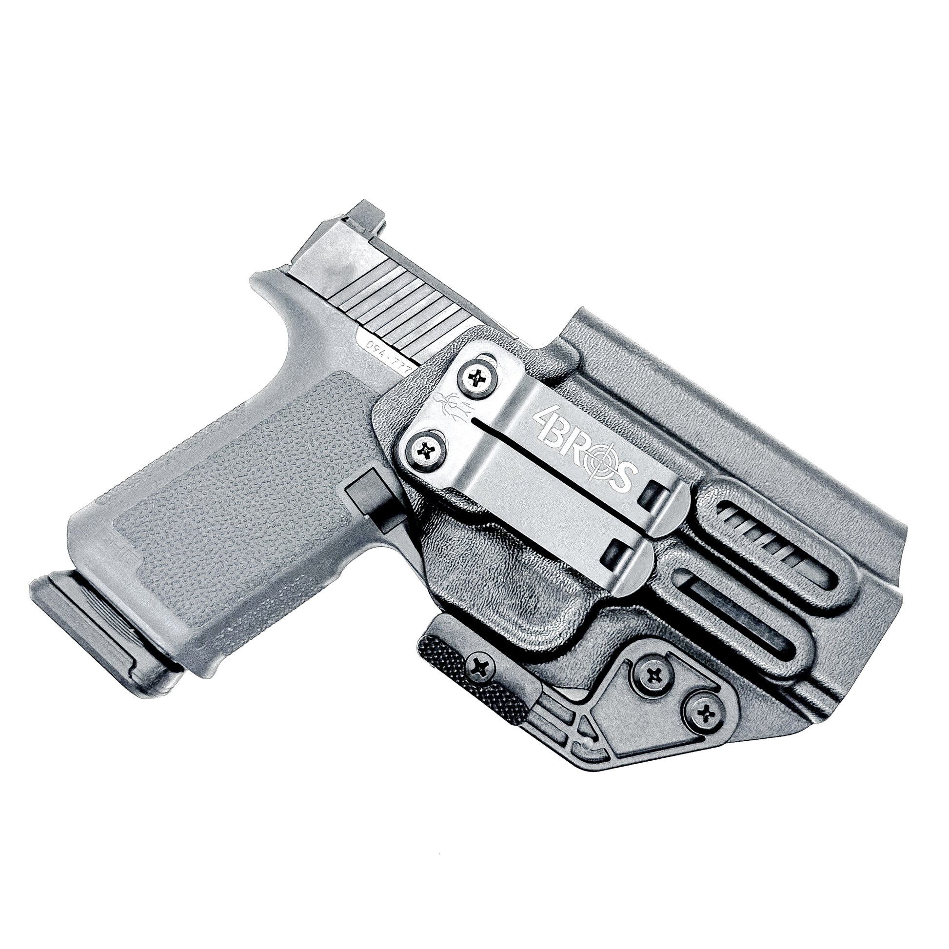 Black Inside Waistband IWB Holster for the Ruger RXM pistol with DCC Monoblock and a modwing.