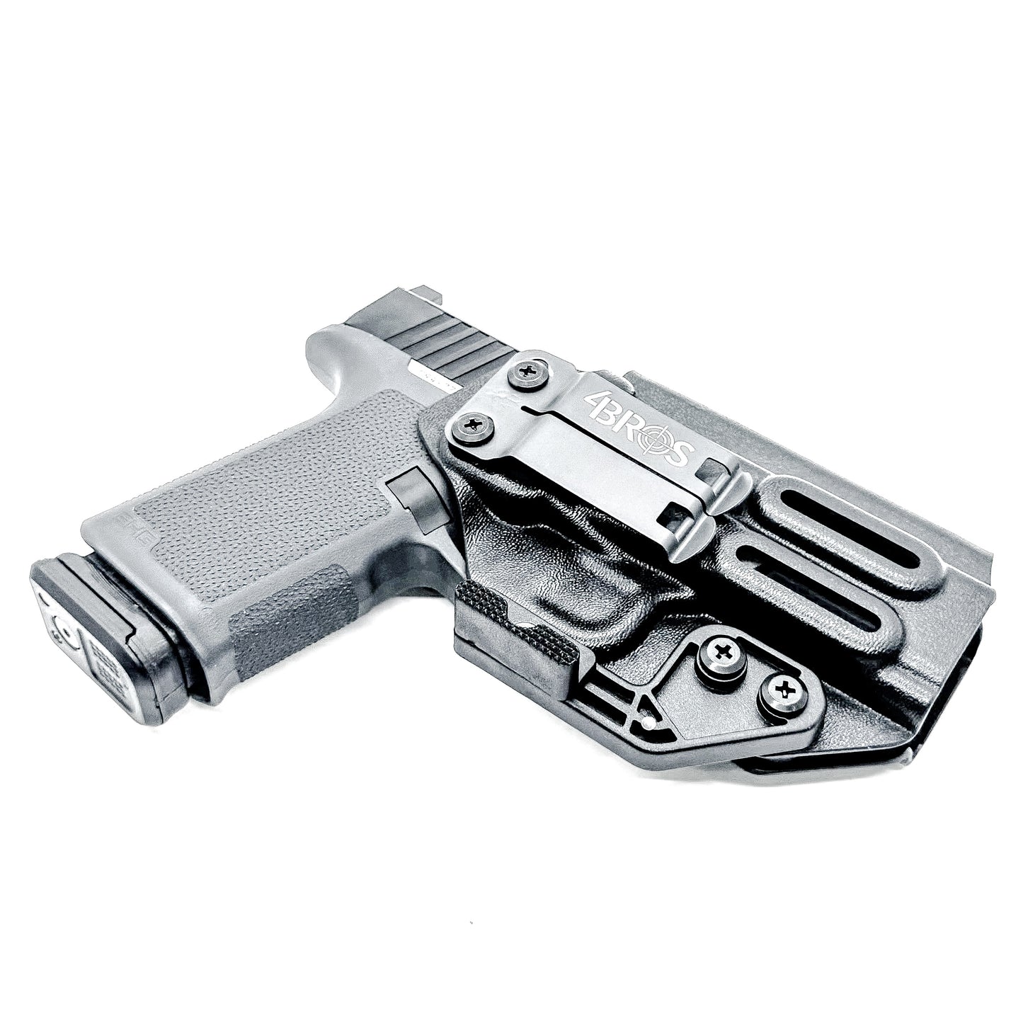 Black Inside Waistband IWB Holster for the Ruger RXM pistol with DCC Monoblock and a modwing.