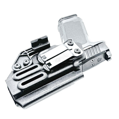 Black Inside Waistband IWB Holster for the Ruger RXM pistol with DCC Monoblock and a modwing.