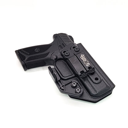 For the best, most comfortable, AIWB, IWB, Kydex Inside Waistband Holster Designed to fit the Ruger Security 9 pistol, shop Four Brothers 4BROS holsters. Adjustable retention, high sweat guard, smooth edges, and minimal material for improved comfort and concealment. Made in the USA 