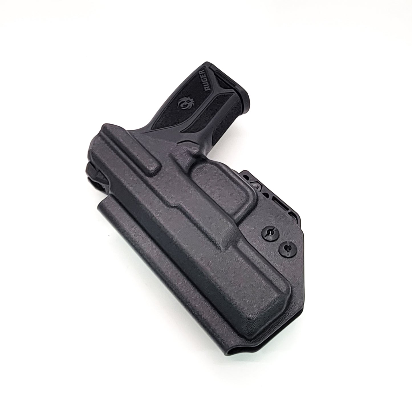 For the best, most comfortable, AIWB, IWB, Kydex Inside Waistband Holster Designed to fit the Ruger Security 9 pistol, shop Four Brothers 4BROS holsters. Adjustable retention, high sweat guard, smooth edges, and minimal material for improved comfort and concealment. Made in the USA 