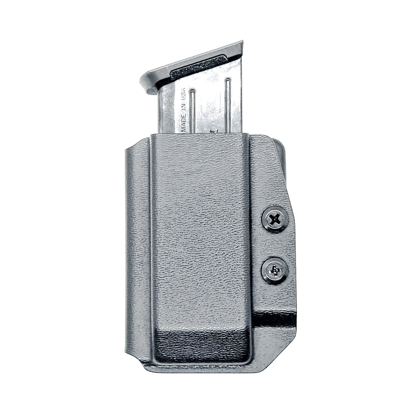Black Kydex OWB Outside Waistband magazine pouch for Ruger Security 9 from Four Brothers Holsters.  Made in the USA
