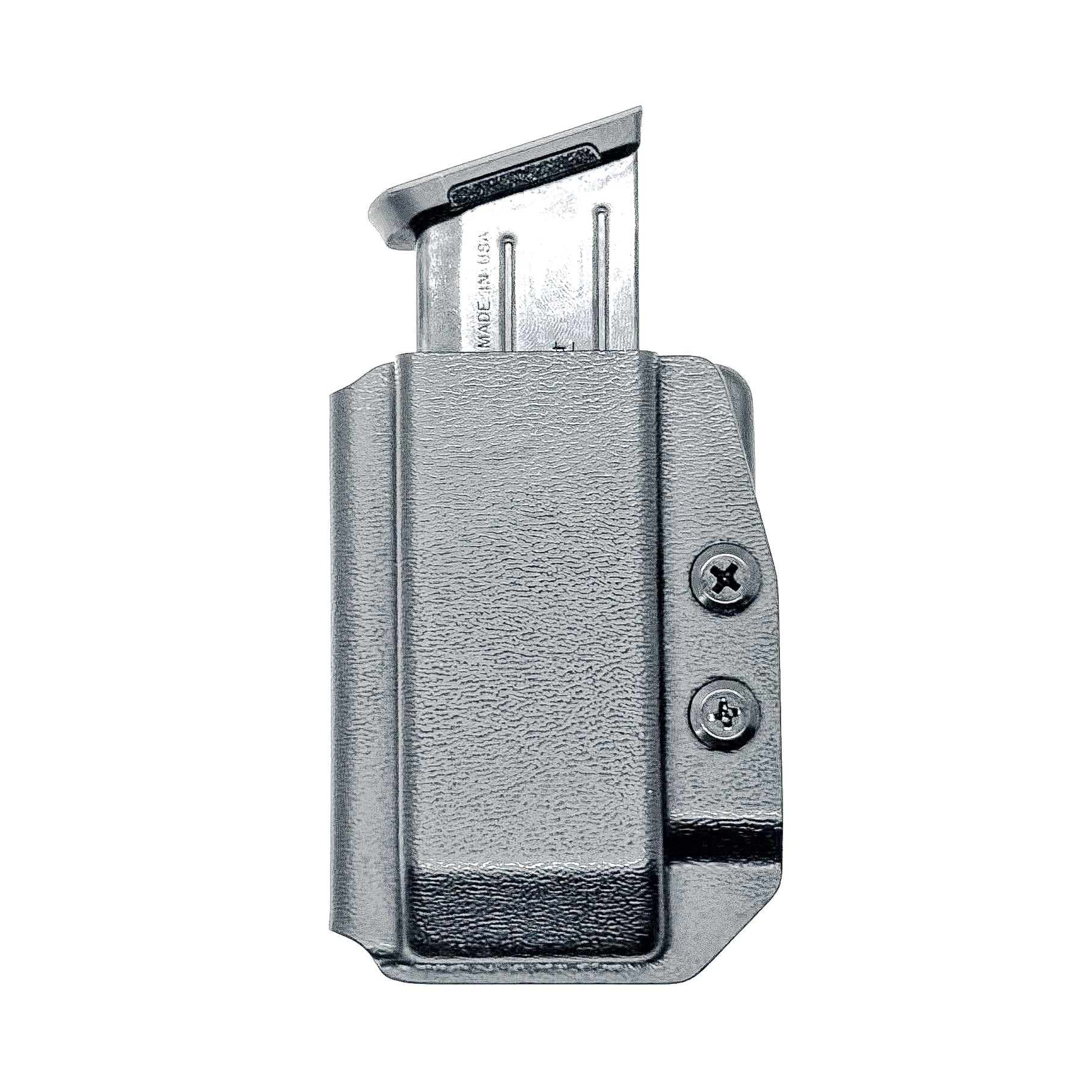 Black Kydex OWB Outside Waistband magazine pouch for Ruger Security 9 from Four Brothers Holsters.  Made in the USA