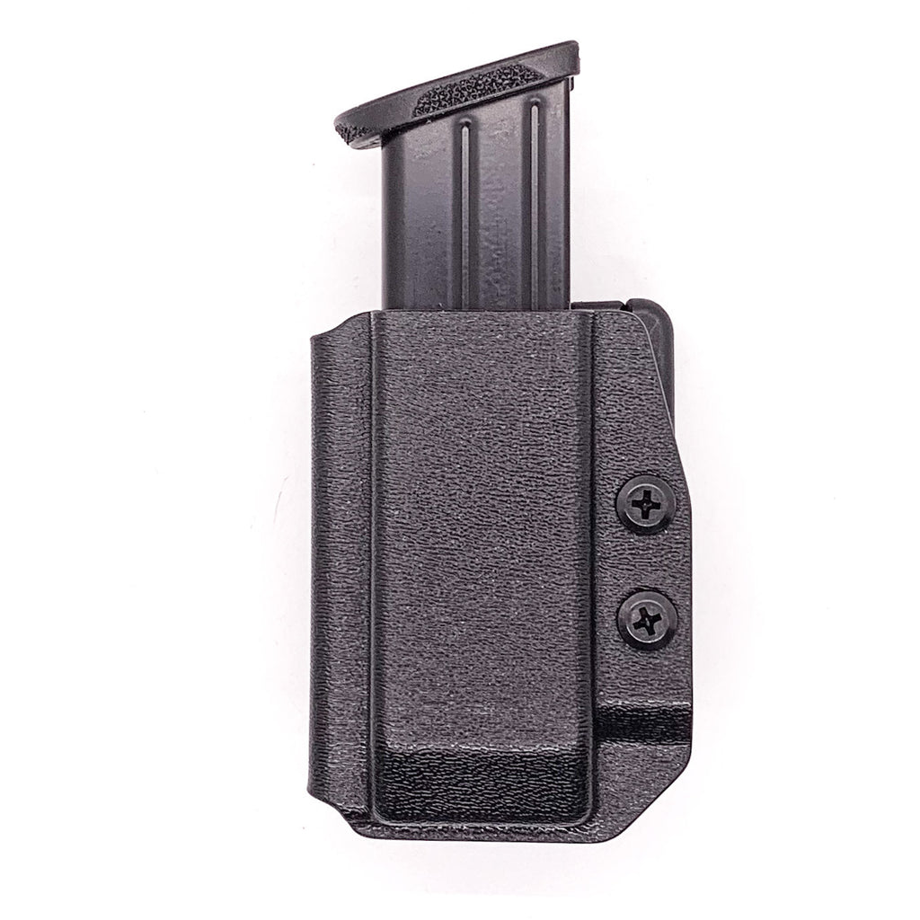 For the best, most comfortable, and rugged Kydex OWB Outside Waistband magazine pouch for Springfield Armory Echelon shop Four Brothers Holsters.  Suitable for belt widths of 1 1/2", 1 3/4". 2" & 2 1/2" Adjustable retention and cant outside waist carrier holster Sig P320, Glock 9mm & 40, H&K, Ruger, Walther, S&W, FN