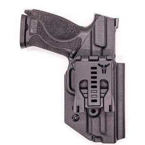 For the 2023 Best Outside Waistband OWB Kydex Holster designed to fit the Smith and Wesson M&P 4.25”, 4", and 3.6 Full Size and Compact pistol, shop Four Brothers Holsters. Holster fits M1.0 and M2. 0 generations.  Full sweat guard, adjustable retention, profiled for a red dot sight. Made in the USA. M1 M2