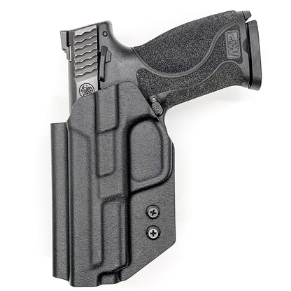 For the 2023 Best Outside Waistband OWB Kydex Holster designed to fit the Smith and Wesson M&P 4.25”, 4", and 3.6 Full Size and Compact pistol, shop Four Brothers Holsters. Holster fits M1.0 and M2. 0 generations.  Full sweat guard, adjustable retention, profiled for a red dot sight. Made in the USA. M1 M2