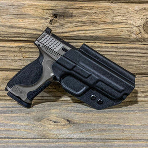 For the Best Outside Waistband OWB Kydex Holster designed to fit the Smith & Wesson M&P M2.0 Metal pistol shop Four Brothers Holsters.  Full sweat guard, adjustable retention, minimal material, and smooth edges to reduce printing. Cleared for red dots. Made of durable .080 thermoplastic.  Proudly made in the USA. 